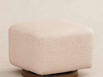 M26385CSGDB,Babyletto,Kiwi Gliding Ottoman in Chai Shearling with Dark Wood Base