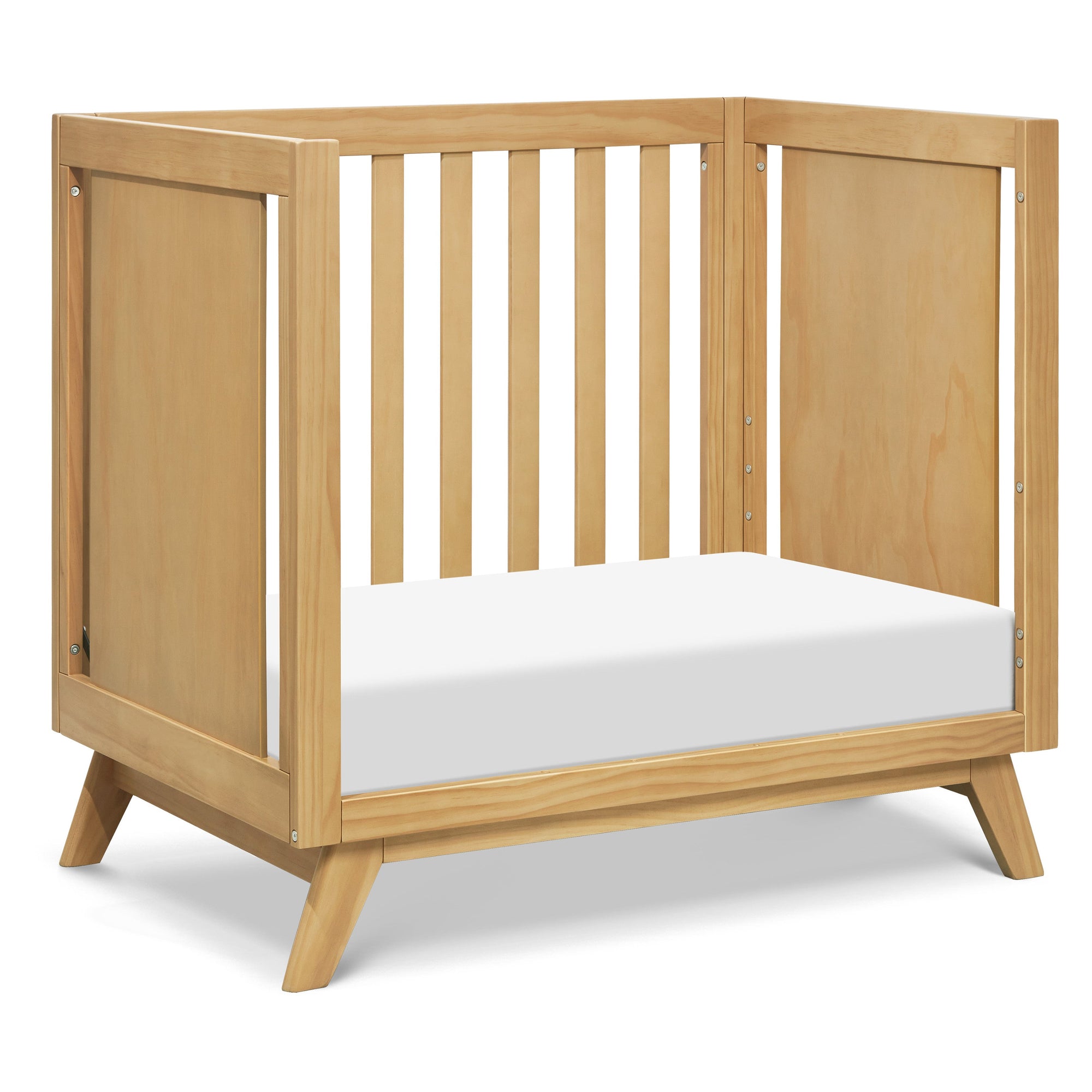 M22598HY,DaVinci,Otto 3-in-1 Convertible Mini Crib with 4 Mattress in Honey