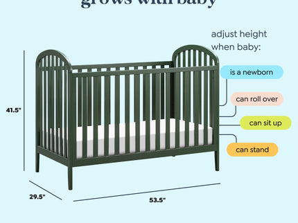 M23901FRGR,DaVinci,Beau 3-in-1 Convertible Crib in Forest Green