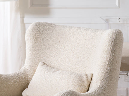 M24187WBIB,Nursery Works,Solstice Swivel Glider in Ivory Boucle w/Ivory Wood Base