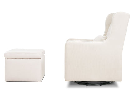 F18787PCM,Carter's,Adrian Swivel Glider with Storage Ottoman in Performance Cream Linen