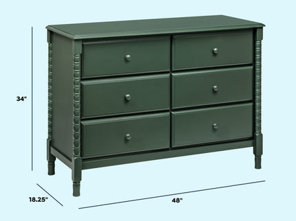 M7326FRGR,DaVinci,Jenny Lind Spindle 6-Drawer Dresser in Forest Green