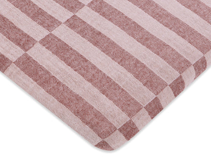 T30433,Babyletto,Maroon Stripe Muslin All-Stages Midi Crib Sheet in GOTS Certified Organic Cotton