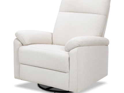 M24387FCS,DaVinci,Suzy Swivel Recliner in Fog Chatham Stripe Performance Eco-Weave