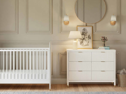 M26716RW,Namesake,Brimsley Tambour 6-Drawer Assembled Dresser in Warm White