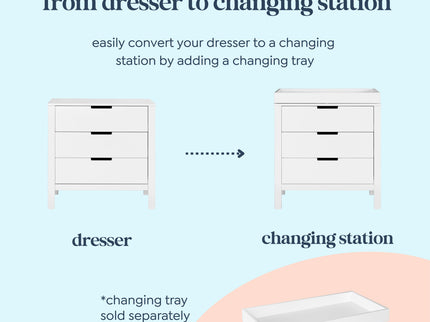 F11923W,Carter's,Colby 3-drawer Dresser in White Finish