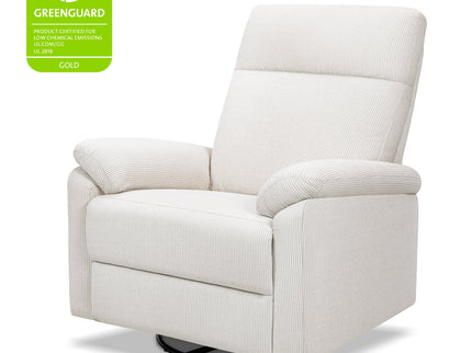 M24387FCS,DaVinci,Suzy Swivel Recliner in Fog Chatham Stripe Performance Eco-Weave