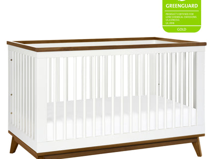 M5801WNL,Babyletto,Scoot 3-in-1 Convertible Crib w/ToddlerBed Conversion Kit in White/NaturalWalnut
