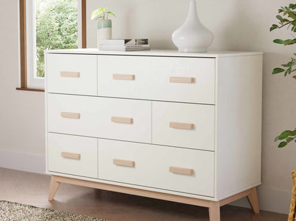 M5826WNX,Babyletto,Scoot 6-Drawer Dresser in White/Washed Natural