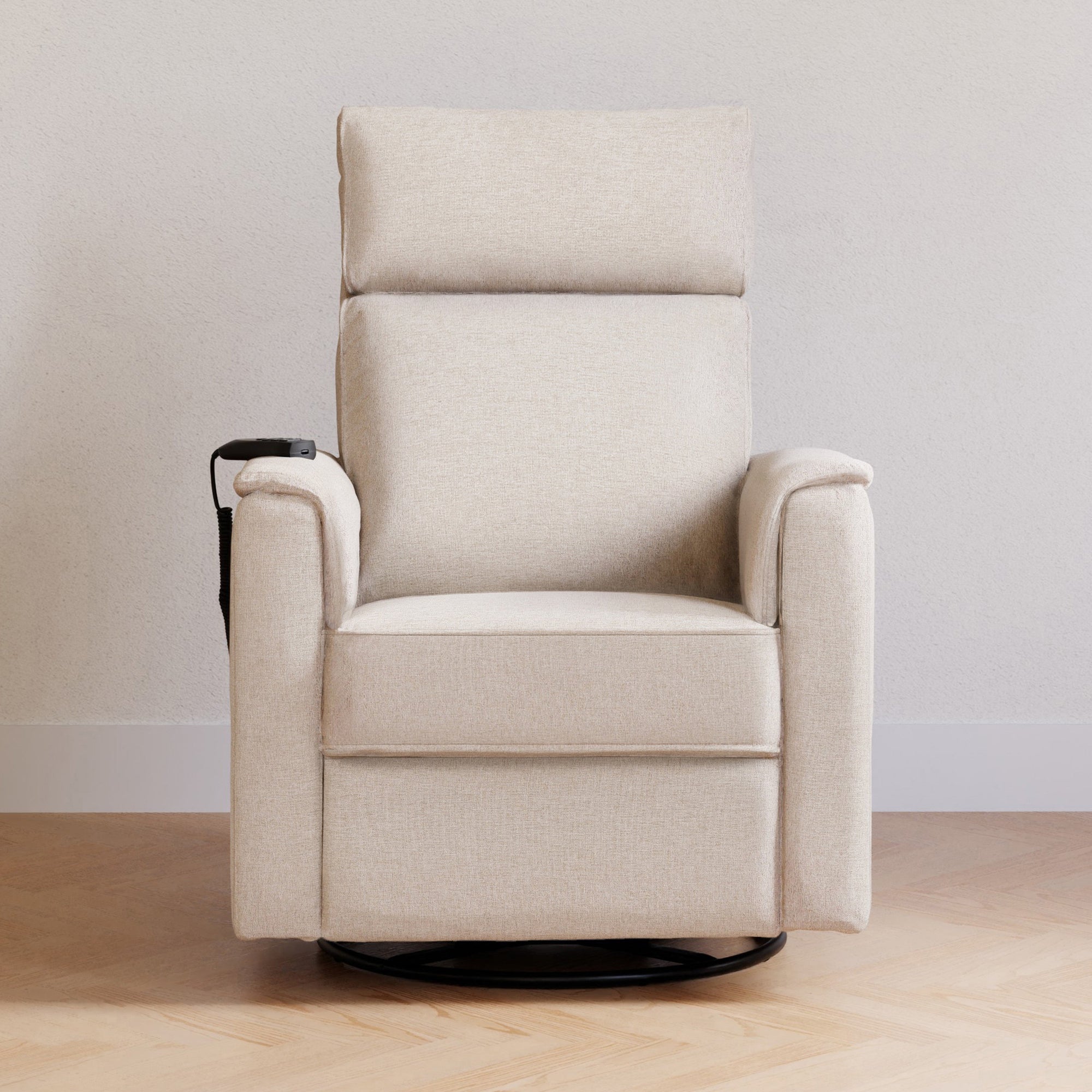M17183PBEW,Namesake,Willa Deluxe Power Glider Recliner w/Heat&Massage in Performance Beach Eco-Weave