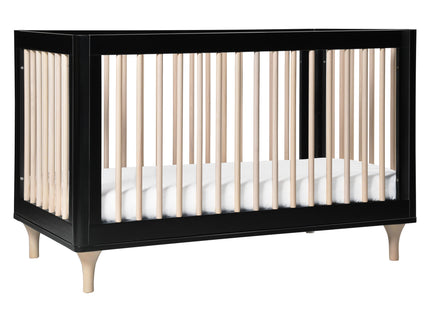 M9001BNX,Babyletto,Lolly 3-in-1 Convertible Crib w/Toddler Bed Conversion in Black/WashedNatural