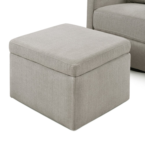 F18787PFTGRY,Carter's,Adrian Swivel Glider with Storage Ottoman in Performance Grey Linen