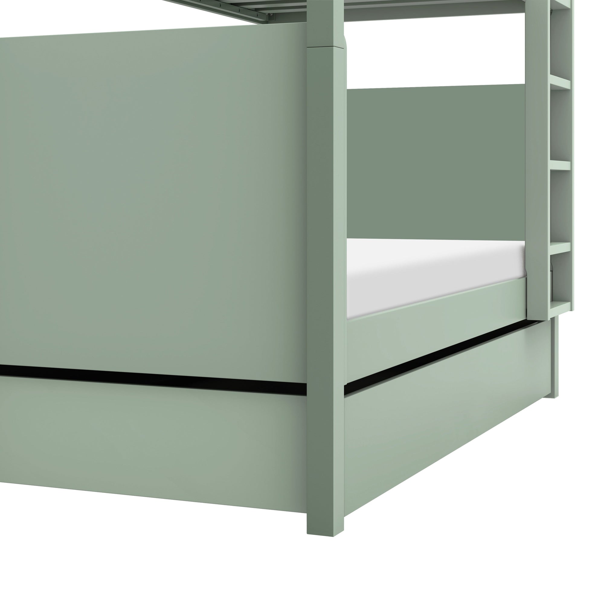 M19173LS,The MDB Family,TipToe Twin Storage Trundle Bed in Light Sage