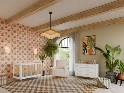 M9016WN,Babyletto,Lolly 6-Drawer Double Dresser  Assembled in White/Natural