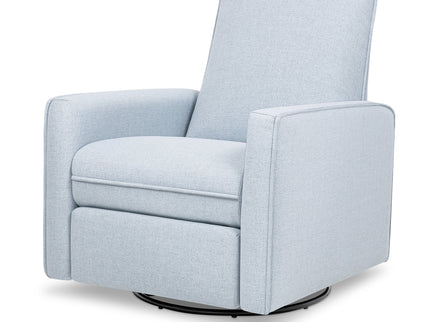 M19387PCET,DaVinci,Penny Swivel Recliner in Performance Blue Chambray Eco-Twill