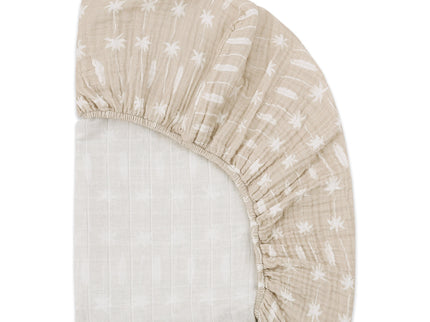 T27033,Babyletto,Beach Bum Muslin All-Stages Midi Crib Sheet in GOTS Certified Organic Cotton