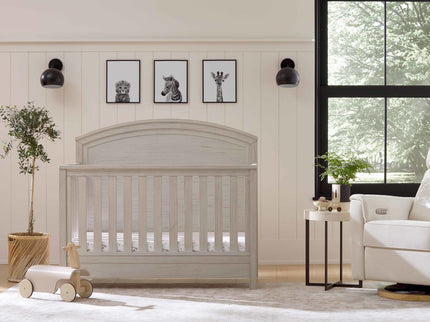 B26401WDF,Monogram by Namesake,Hemsted 4-in-1 Convertible Crib in White Driftwood
