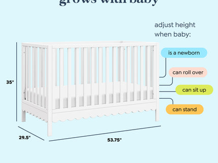 M27801W,DaVinci,Sammy Scallop 4-in-1 Convertible Crib in White