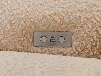 M24087CSGDB,Nursery Works,Sunday Power Recliner and Swivel Glider in Chai Shearling w/ Dark Wood Base