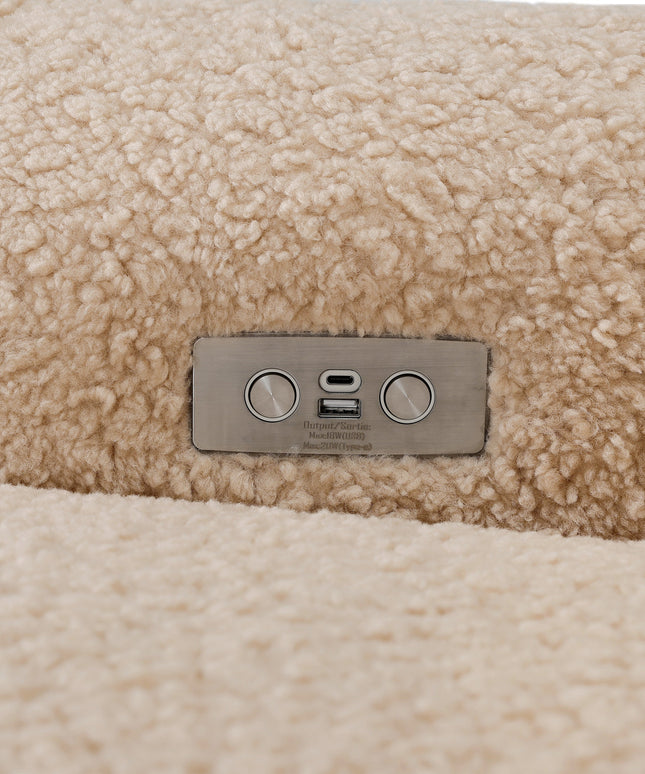 M24087CSGDB,Nursery Works,Sunday Power Recliner and Swivel Glider in Chai Shearling w/ Dark Wood Base