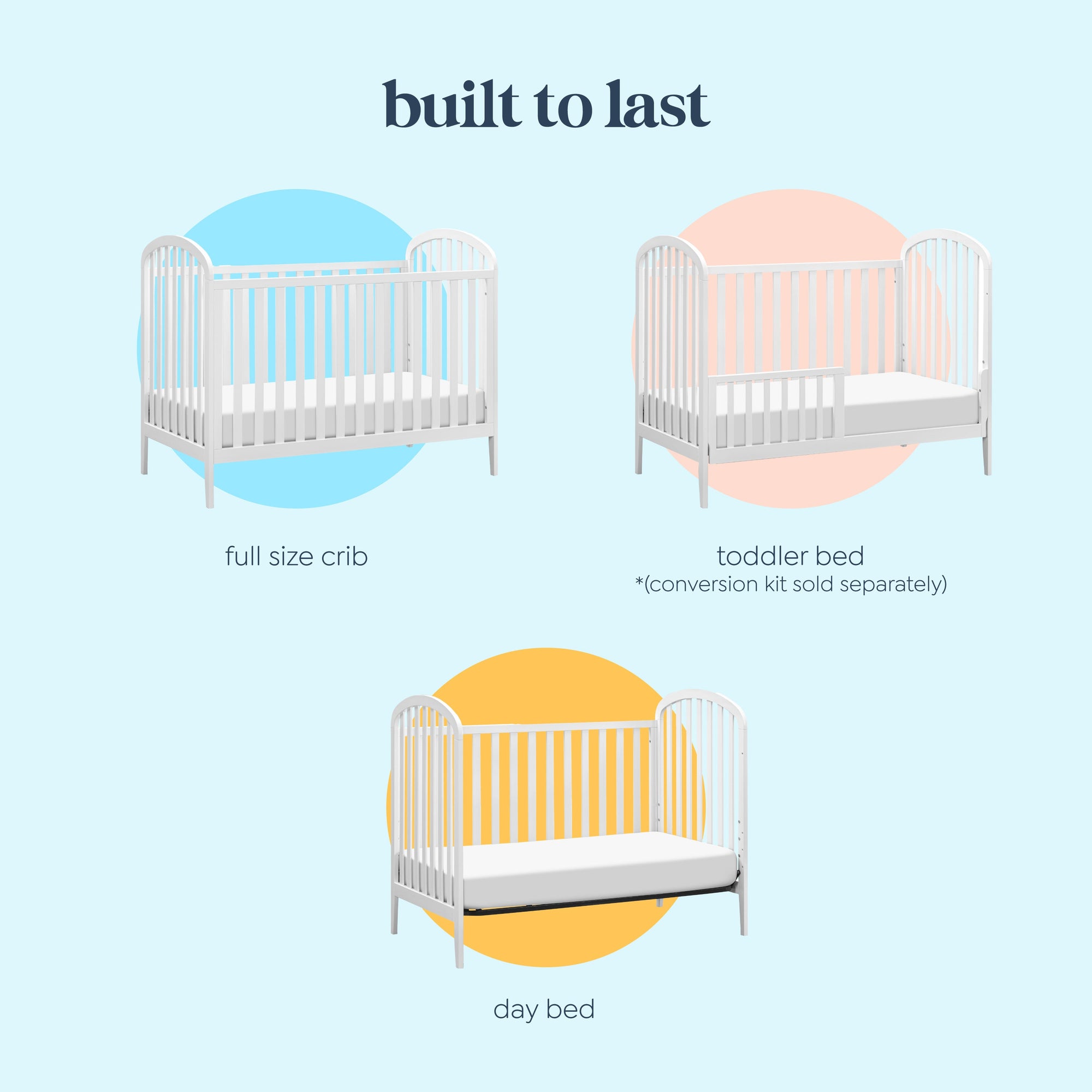 M23901W,DaVinci,Beau 3-in-1 Convertible Crib in White