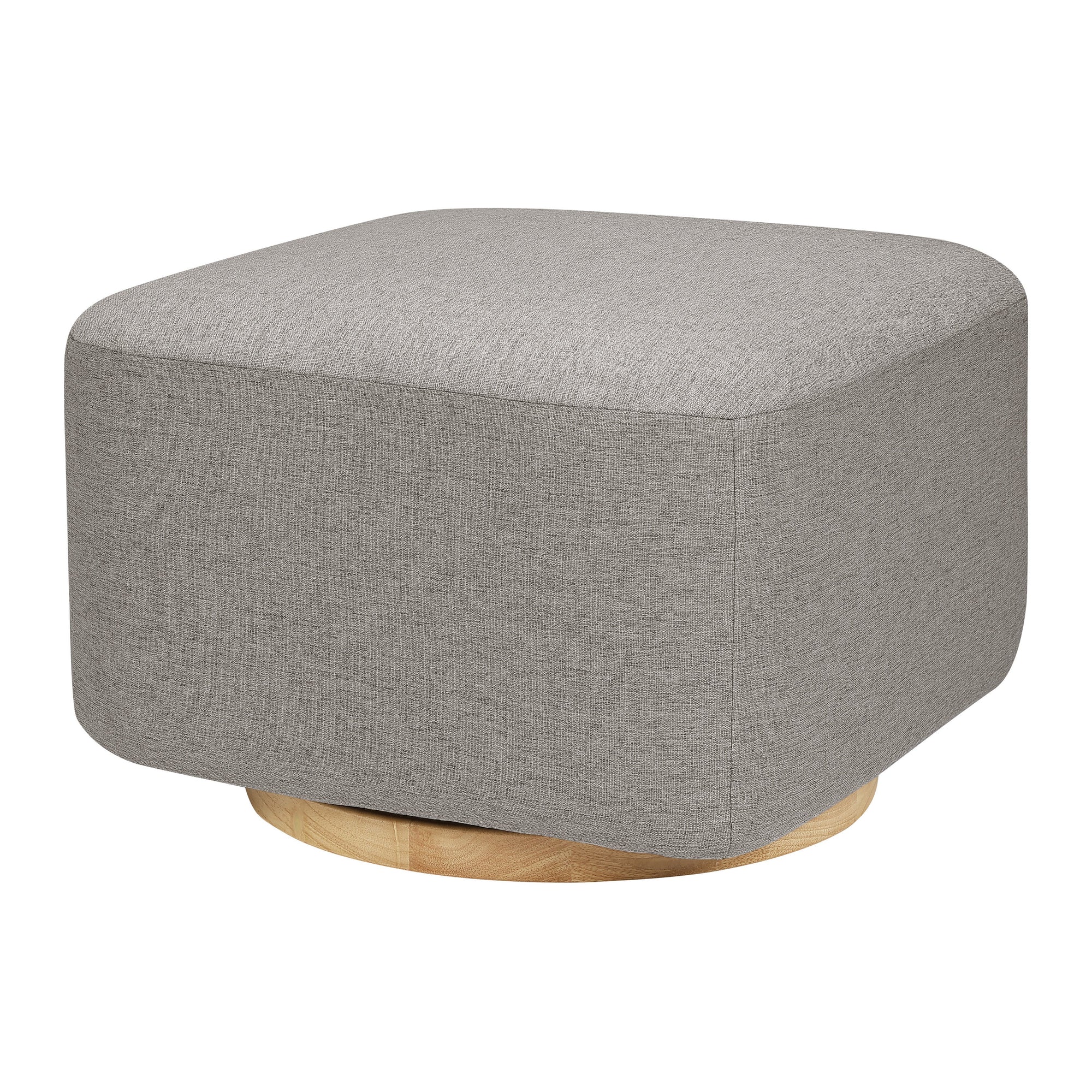 M26385PGEWLB,Babyletto,Kiwi Gliding Ottoman in Performance Grey Eco-Weave w/ Light Wood Base