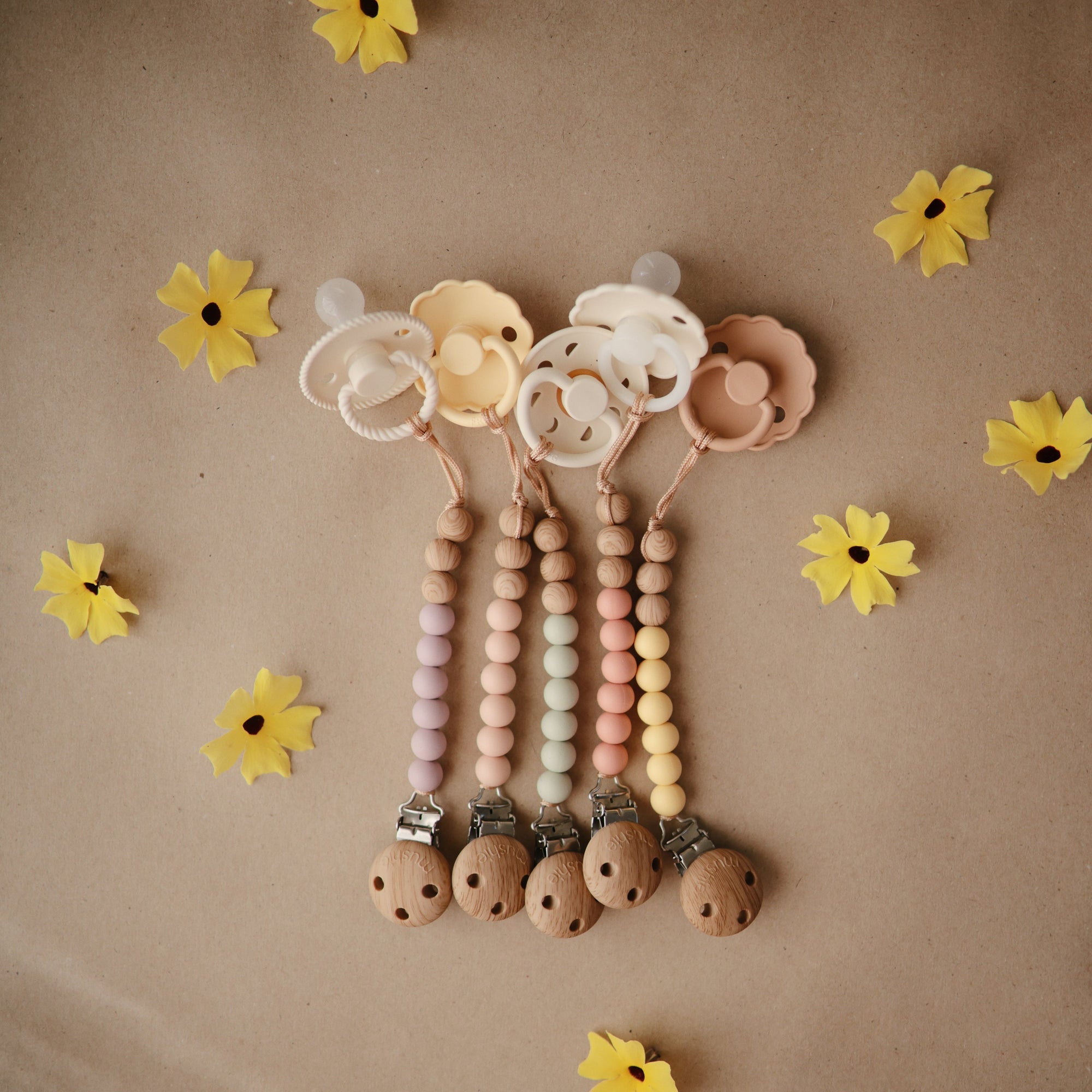Mushie Silicone Pacifier Clip | Eva