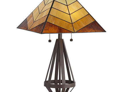 Pacific Coast 30 1/2" Tiffany-Style Amber Glass Pull Chain Table Lamp