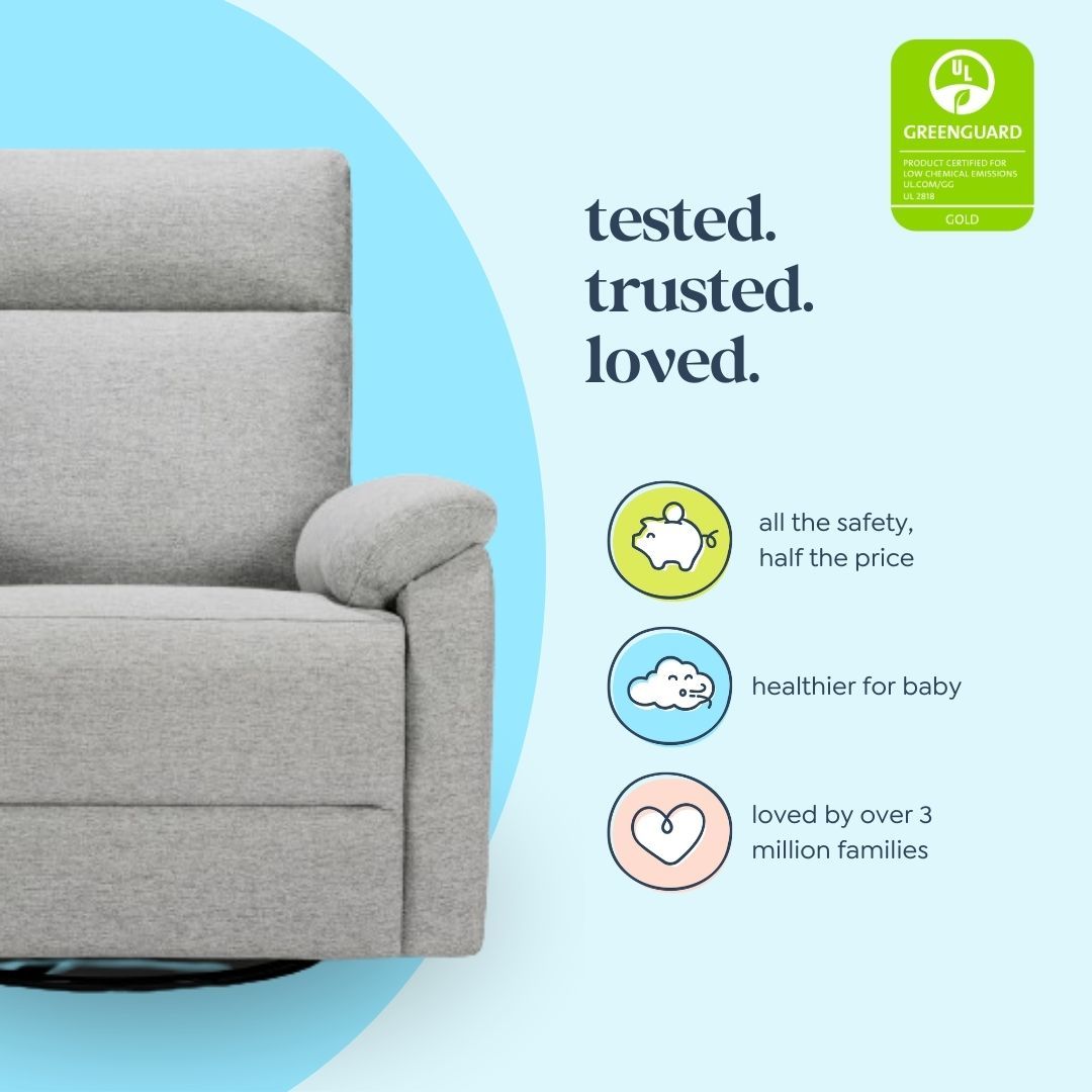 M24387FTG,DaVinci,Suzy Swivel Recliner in Frost Grey