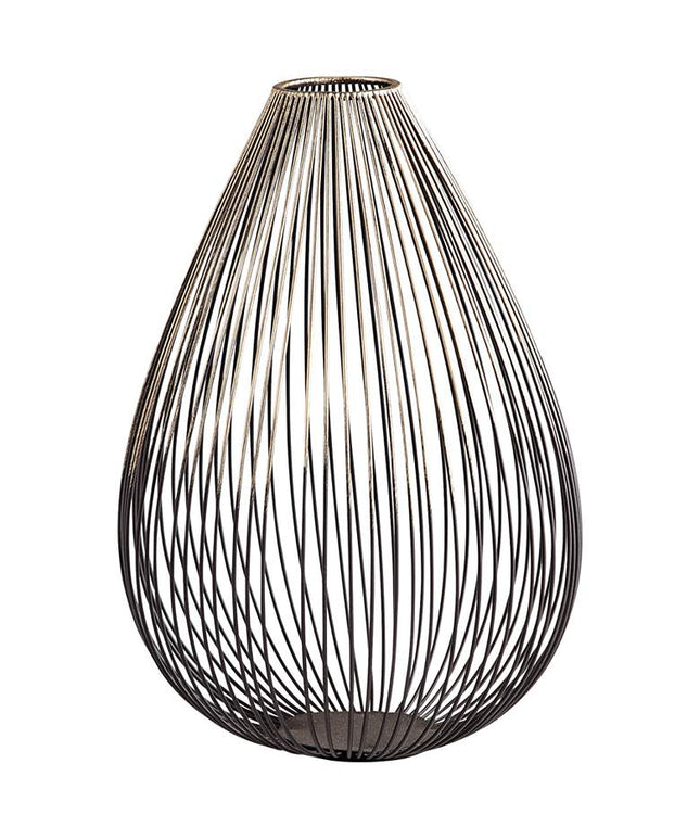 Pagoda Graphite Iron 10 1/2" High Modern Wire Vase