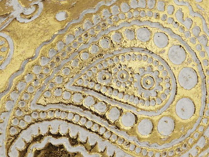 Paisley Wing Peacock 13 1/2" High Shiny Gold Statue