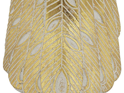 Paisley Wing Peacock 13 1/2" High Shiny Gold Statue