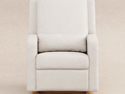 M23085PCMEWLB,Babyletto,Sigi Glider Recliner w/ Electronic Control and USB in Performance Cream Eco-Weave w/Light wood base