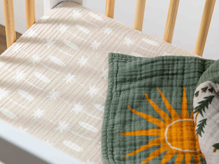 T27036,Babyletto,Beach Bum Muslin Mini Crib Sheet in GOTS Certified Organic Cotton