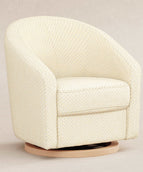 Ivory Velvet Checker with Light Wood Base