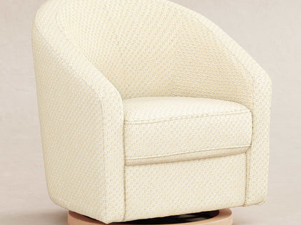 M5887IVCL,Babyletto,Madison Swivel Glider in Ivory Velvet Checker w/ Light Wood Base
