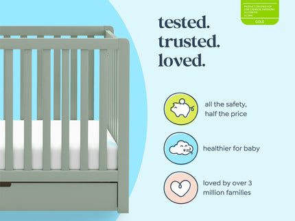 F11951LS,Carter's,Colby 4-in-1 Convertible Crib w/ Trundle Drawer in Light Sage