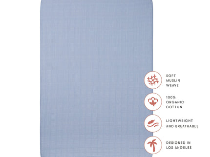 T29636DP,Babyletto,Dewdrop Muslin Mini Crib Sheet in GOTS Certified Organic Cotton