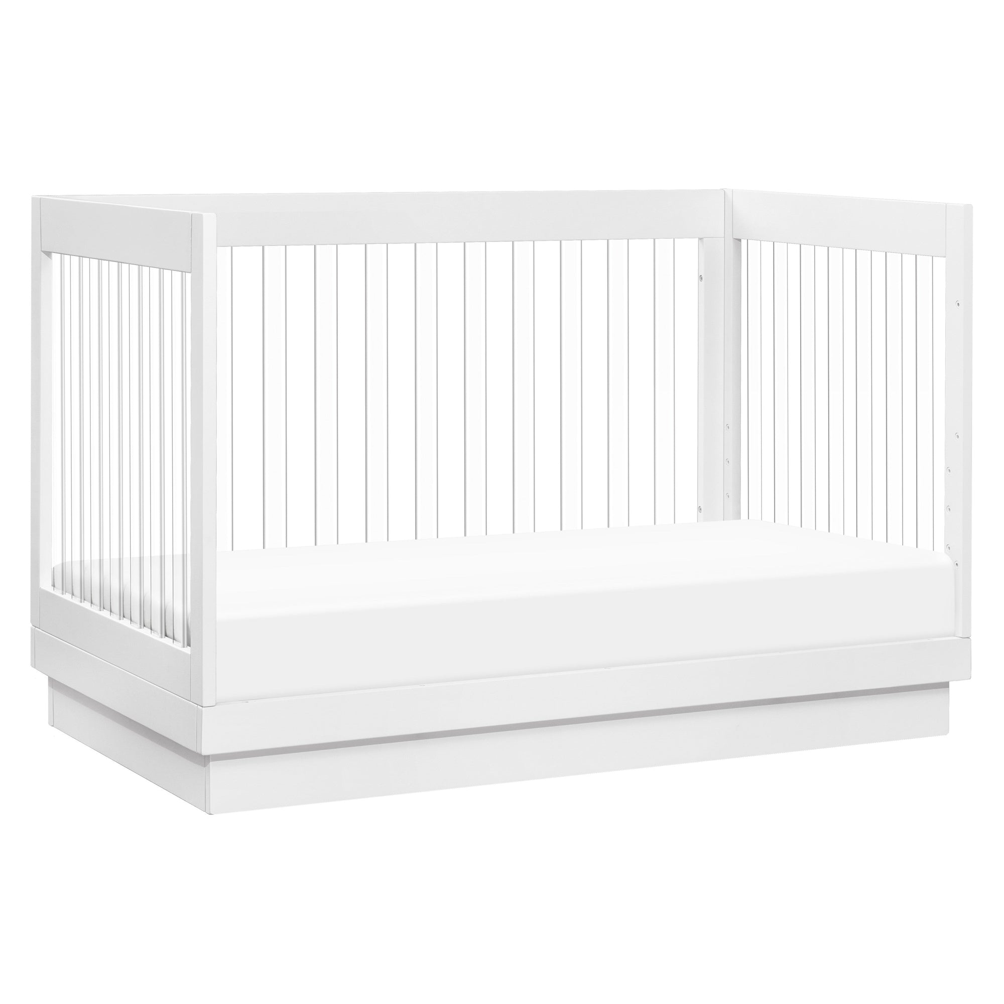 M8601KW,Babyletto,Harlow 3-in-1 Convertible Crib w/Toddler Bed Conversion Kit in White/Acrylic