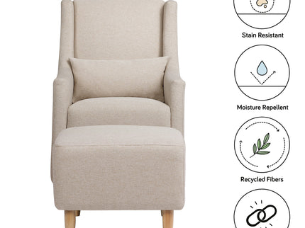 M11287PBEW,Babyletto,Toco Swivel Glider and Ottoman in Performance Beach Eco-Weave