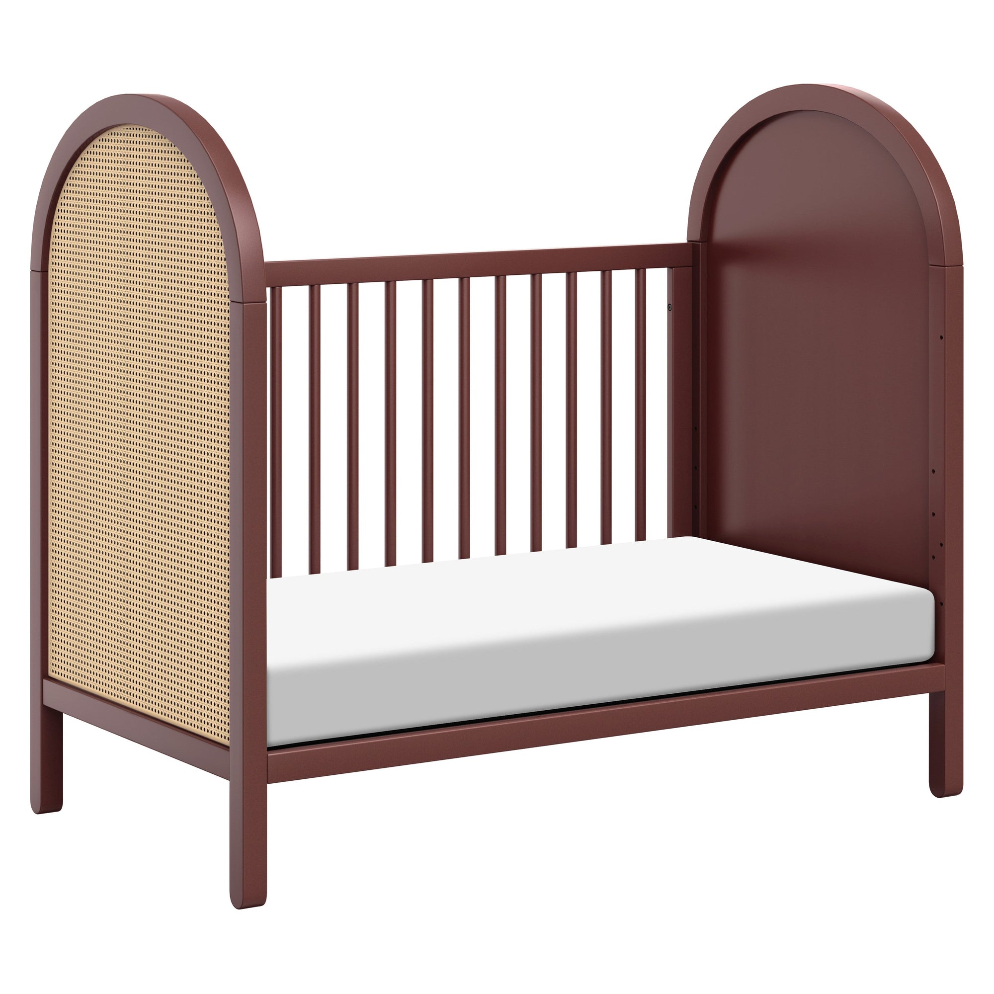 M25601CRNC,Babyletto,Bondi Cane 3-in-1 Convertible Crib w/ Toddler Bed Kit in Crimson with Natural Cane