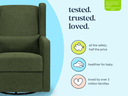 F19587PFGL,Carter's,Arlo Recliner and Swivel Glider in Performance Forest Green Linen