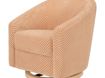 M5887CVCL,Babyletto,Madison Swivel Glider in Canyon Velvet Checker w/ Light Wood Base