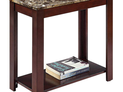 Pennie 24" Wide Marble and Cherry Wood Traditional Table