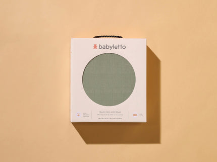 T29736MCA,Babyletto,Matcha Muslin Mini Crib Sheet in GOTS Certified Organic Cotton