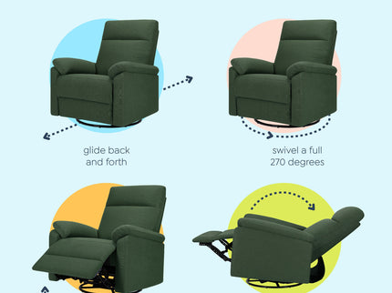 M24388PNG,DaVinci,Suzy Electronic Swivel Recliner in Pine Green