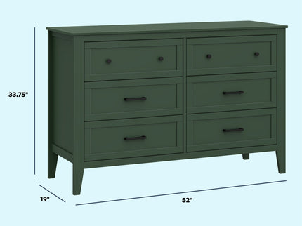 M24726FRGR,DaVinci,Beau 6-Drawer Dresser in Forest Green