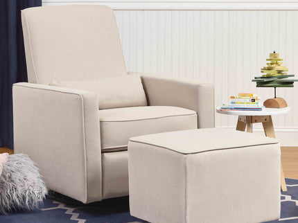 M13985CM,DaVinci,Davinci Universal Gliding Ottoman in Cream Finish with Cream Piping