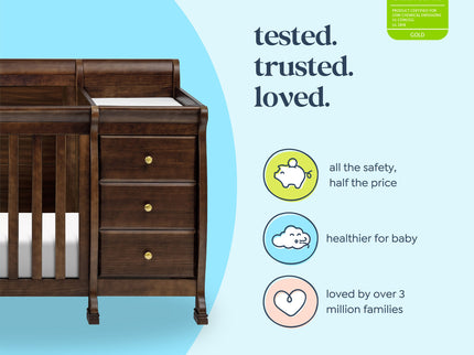 M5582Q,DaVinci,Kalani 4-in-1 Convertible Crib & Changer in Espresso