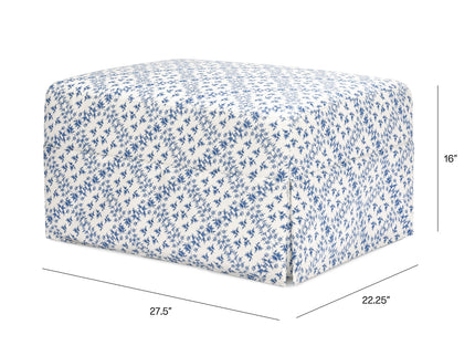 M21785BLT,Namesake,Sarah Flint x Namesake Crawford Gliding Ottoman in Blue Lattice Performance Eco-Weave
